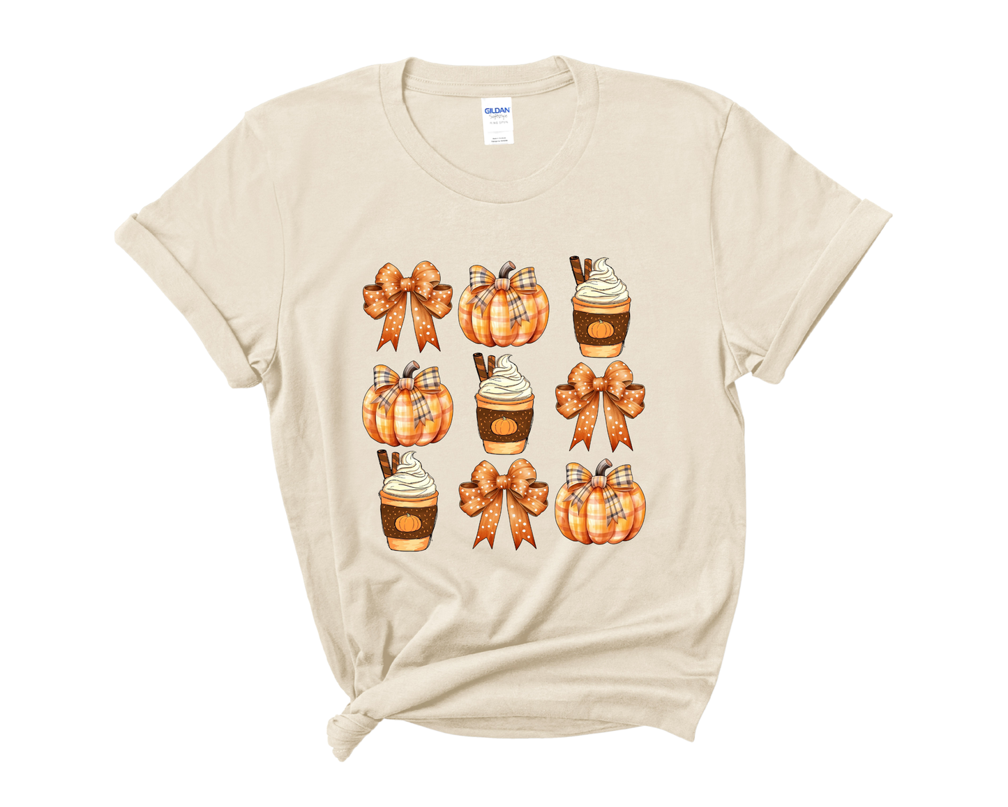 “Frappé, bow & pumpkin” Tee