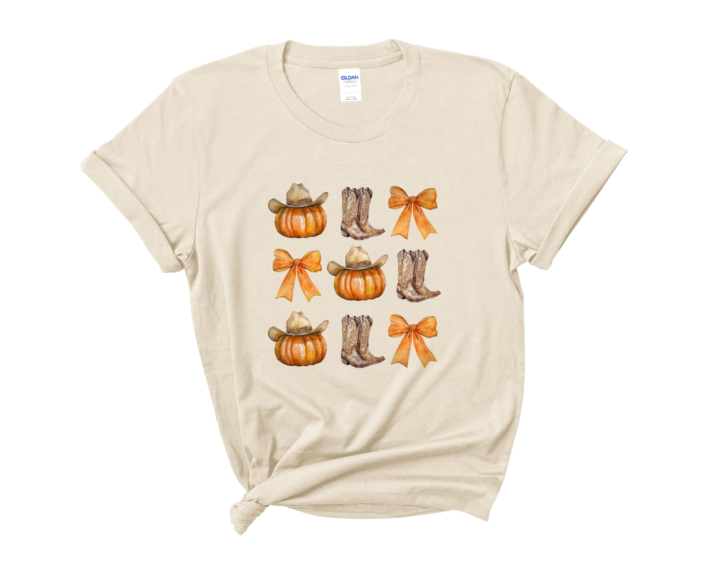 “Boots, bows & pumpkins” Tee