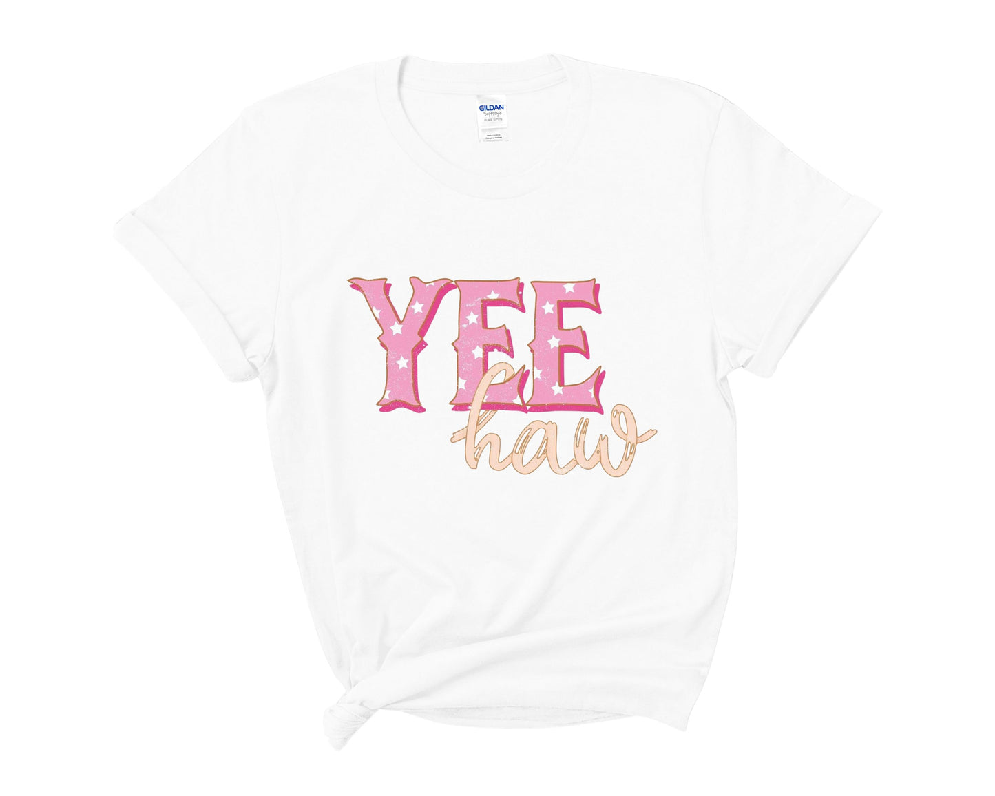 “Yee Haw, Pink Stars” Tee