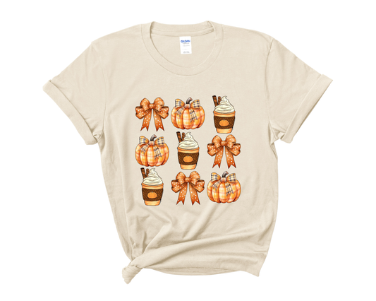 “Frappé, bow & pumpkin” Tee