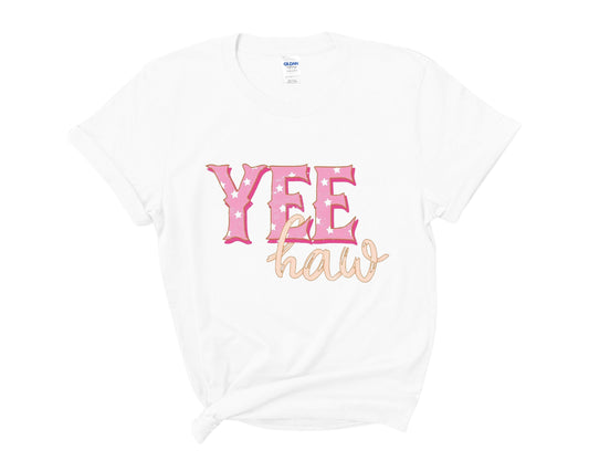 “Yee Haw, Pink Stars” Tee