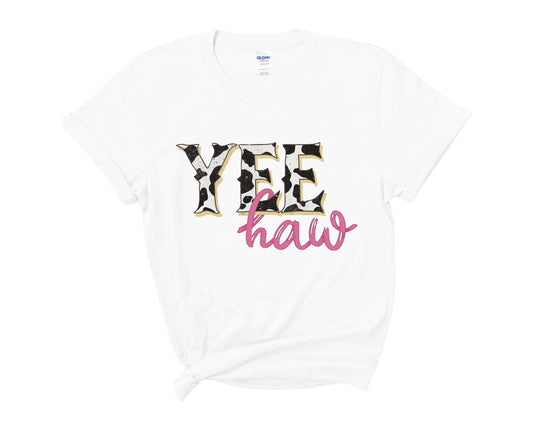 Copy of “Yee Haw, Cow Print” Tee